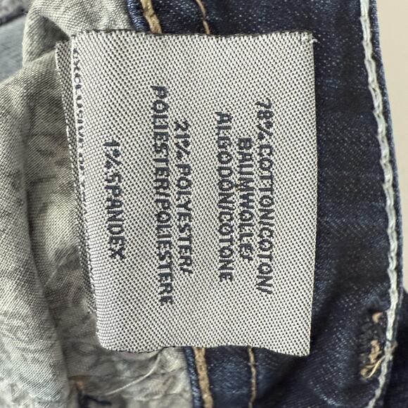 Silver Jeans Tuesday Skinny Crop Womens 27 Dark Wash Embroidered Stretch Denim - Picture 9 of 14